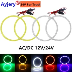 AYJERY 2PCS AC/DC 12V/24V Cob Led Ring 60mm 70mm 80mm 90mm 100mm 110mm 120mm Car Led Fog Light Motorcycle Daytime Running Light