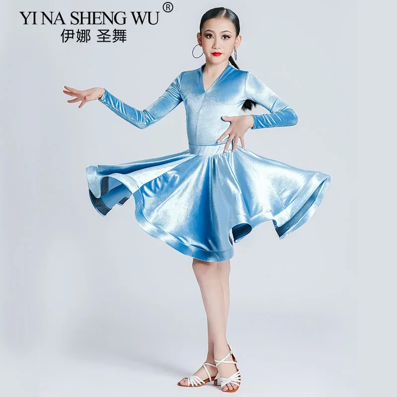 

Women Girls Latin Dance Dress 2PC Professional Ballroom Competition Dancewear Rumba ChaCha Samba Performance Practice Costume