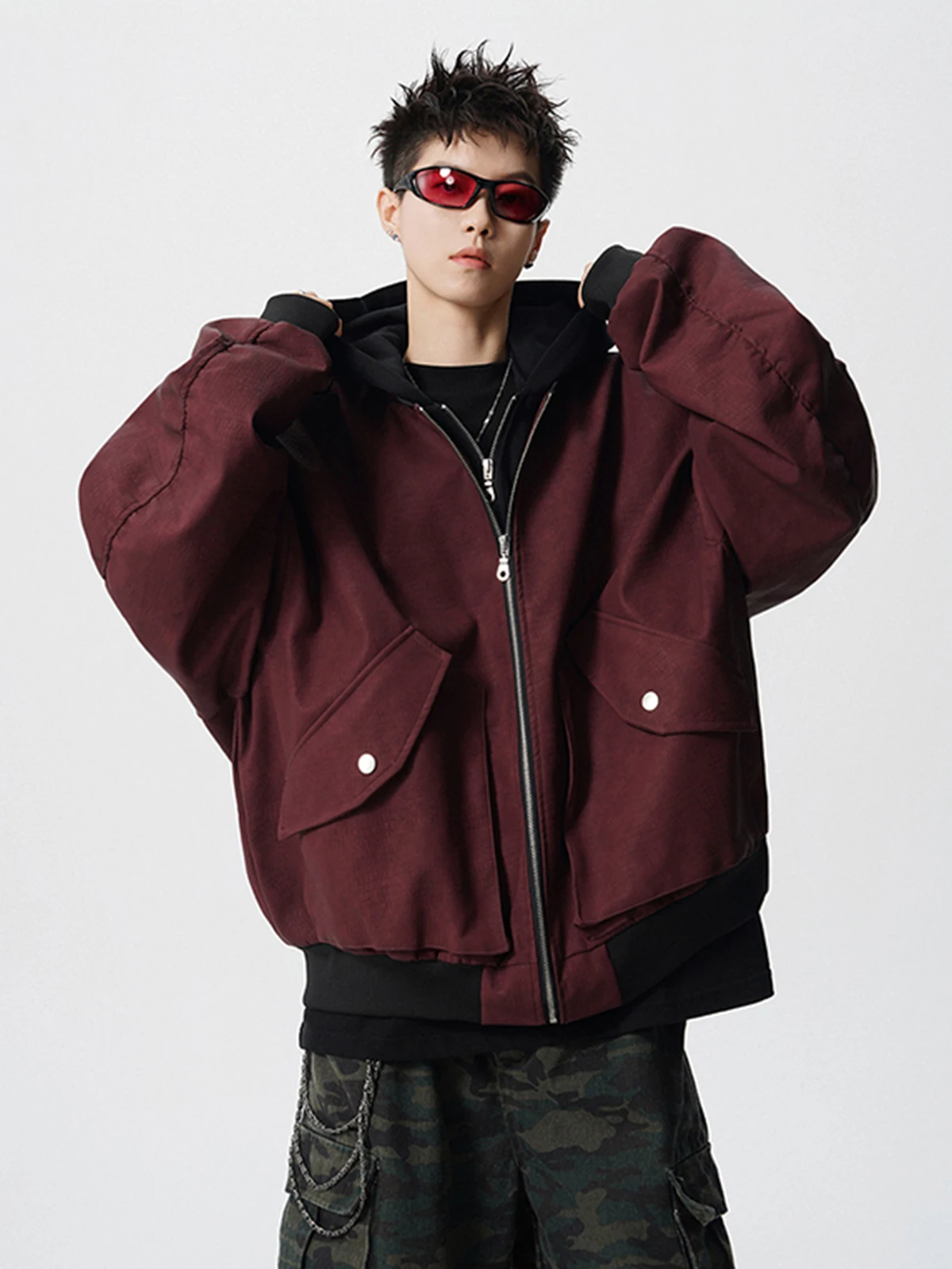 

Мужская куртка из искусственной кожи с капюшоном American Sle, осенне-зимняя повседневная модная верхняя одежда из полиэфирного волокна Long Sve Zi...