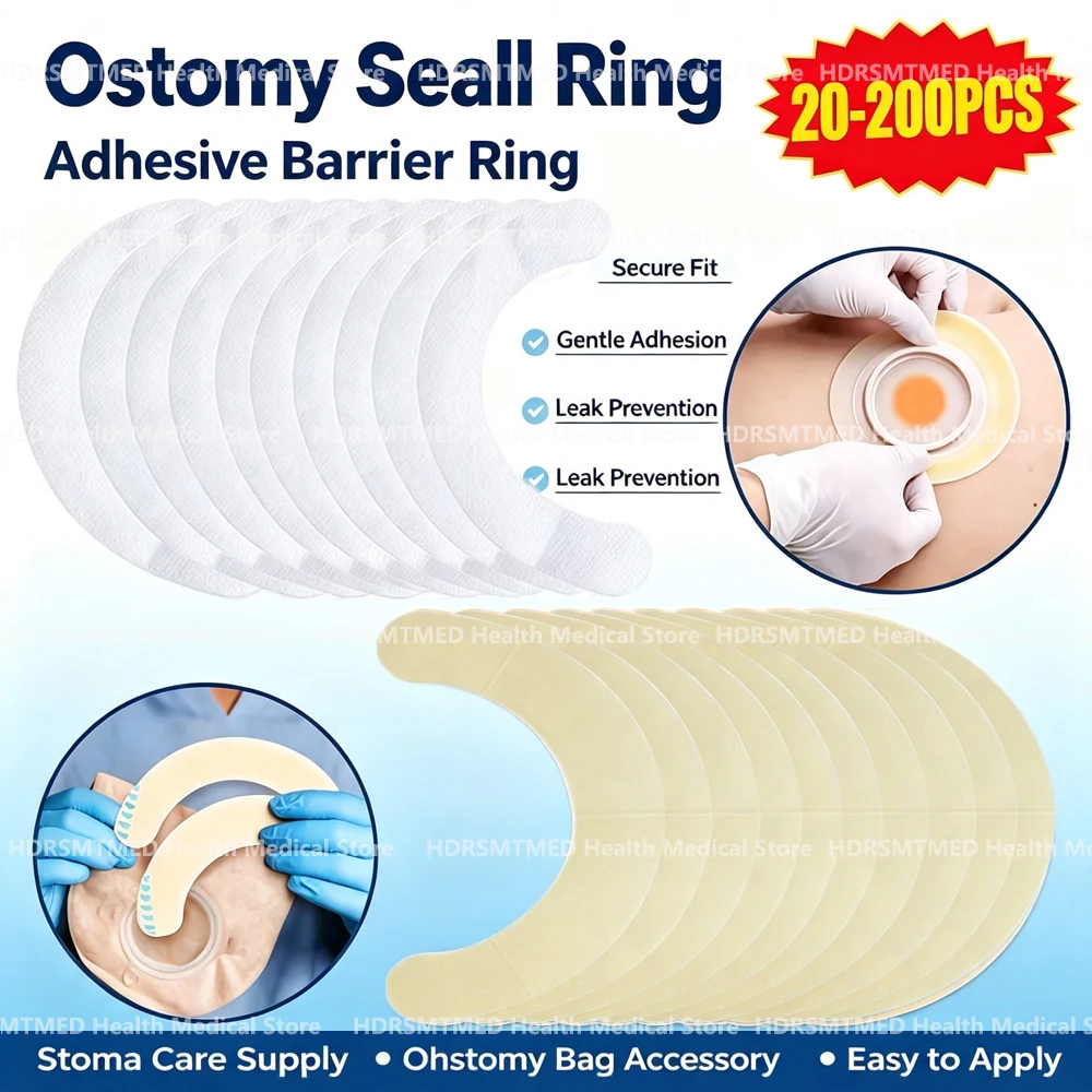 20-200PCS Waterproof Elastic Hydrocolloid Ostomy Barrier Strips Leak-Proof Skin Adhesive Tape for Colostomy Bag Change