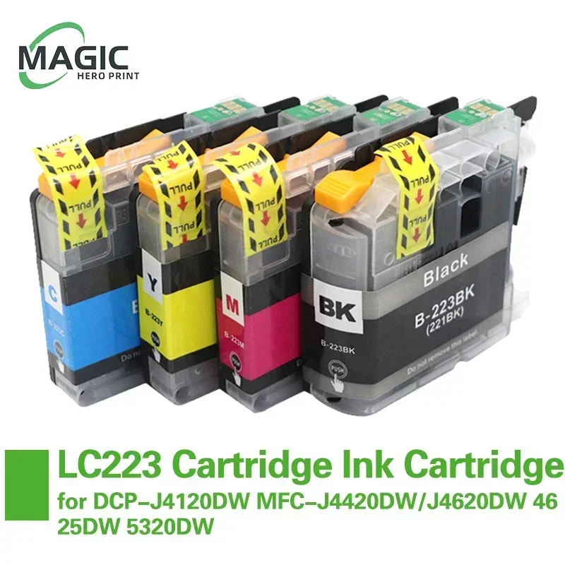 Magic Hero LC223 Cartridge Replacement for Brother LC223 LC 223 Ink Cartridge for DCP-J4120DW MFC-J4420DW/J4620DW 4625DW 5320DW