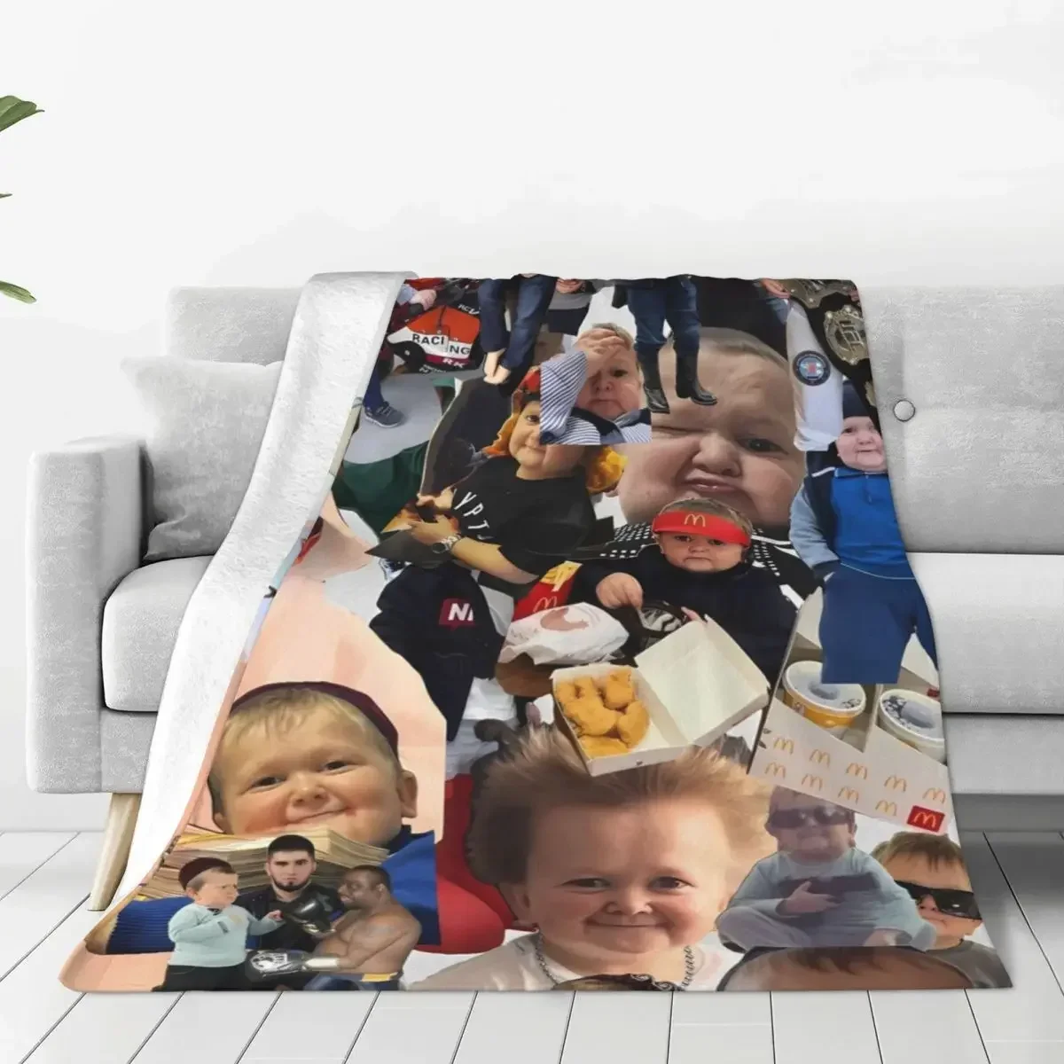 Hasbulla Magomedov Warm Soft Blanket Hasbik Photo Travel Throw Blanket Winter Graphic Custom Flannel Bedspread Sofa Bed Cover