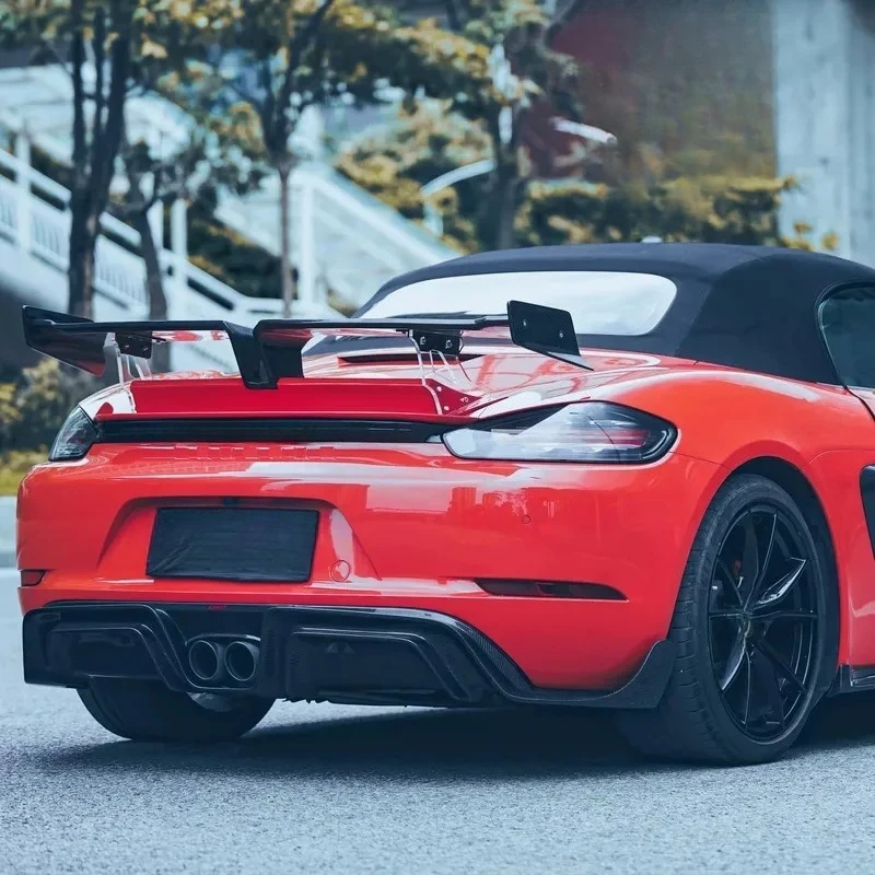 For 718 Facelift Hot Sell Carbon Fiber Body Kit for Boxster Cayman 718 Front Lip Rear Diffuser Side Skirts 4