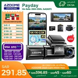 AZDOME M550 Max Dash Cam 4K+1K+2.5K Built-in GPS WiFi 150FOV Car Camera 24H Parking Monitor Night Vision Dash Cam For Cars