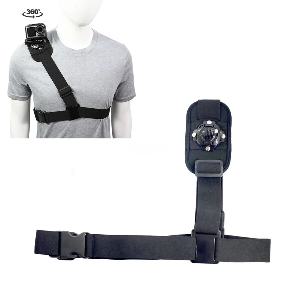 For Go pro Accessories 360° shoulder Strap Mount Harness for Gopro Hero 11 10 9 8 7 6 5 4 SJ4000 for Xiaomi Yi Camera Chest