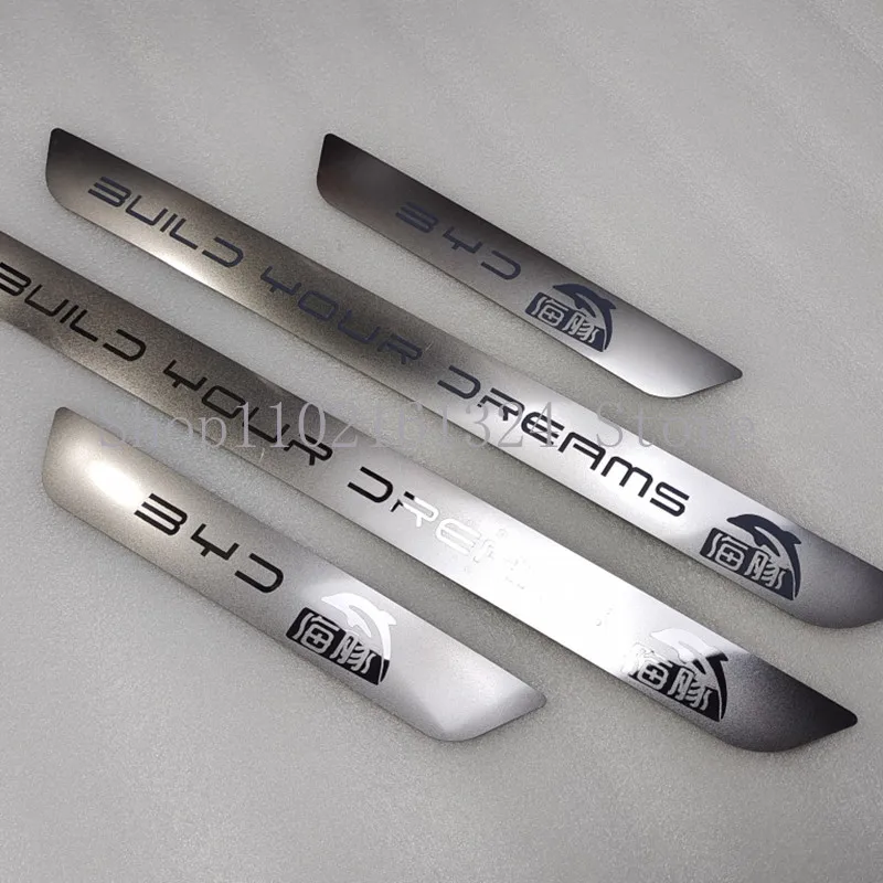 For BYD Dolphin 2022-2024 Door Sill Threshold Pedal Cover Trims Stainless steel Scuff Plate door sill protector Car Accessories