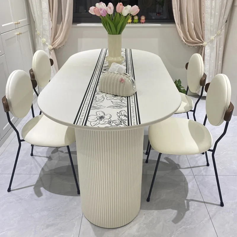 Designer Luxury Dining Table Unique Oval White Nordic Italian Dining Table Modern Living Room Mesas De Comedor Home Furniture