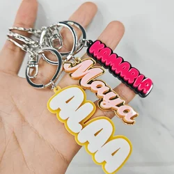 LeeChee Colorful Acrylic Custom Name KeyChain Personalized Color Font Acrylic Gift Keychain Jewelry Cute Accessory
