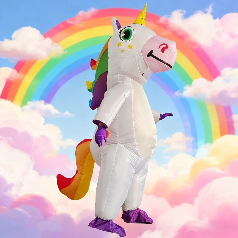 

Надувной костюм единорога, надувной милый комбинезон единорога, веселое забавное нарядное платье, Рождественский карнавал, косплей, вечеринка