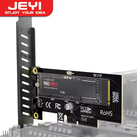 JEYI M.2 NVME SSD to PCIe 4.0 Adapter Card, 64Gbps SSD PCIe 4.0 X4 Expansion Card for Desktop PC , PCI-E GEN4 Full Speed SK4