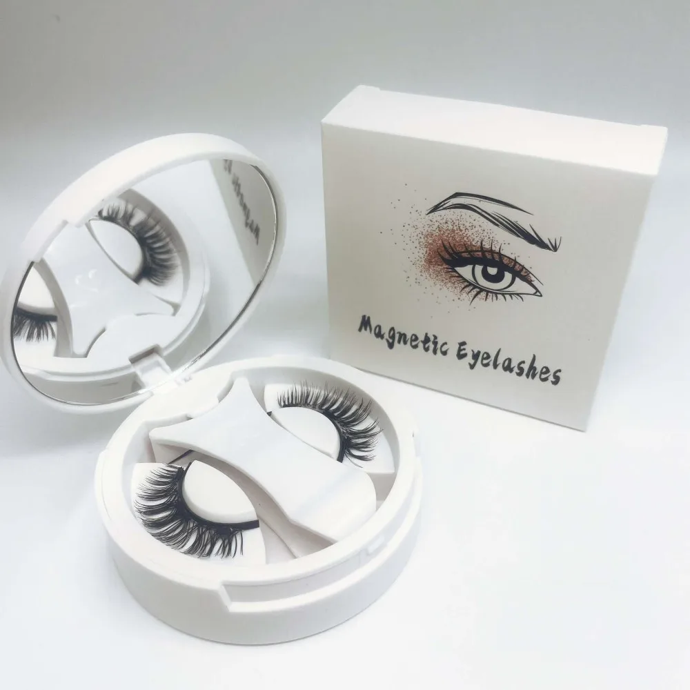 Faux cils magnétiques œil de chat, longue durée, avec miroir, avec Clip, réutilisables, moelleux, sans colle