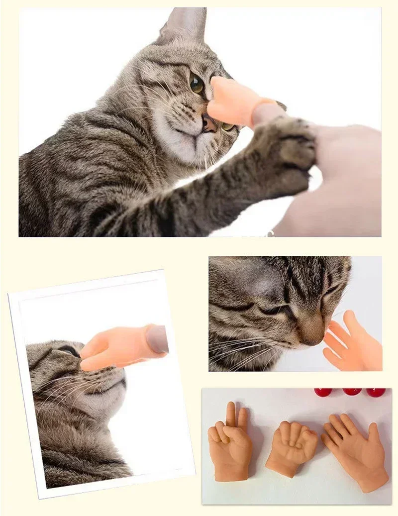 Katzen-Finger-Gesten-Handschuhe Kreatives Dehnbares TPR-Spielzeug Hohe Elastizität Interaktives Katzenspielzeug Sicheres Haustierspielzeug Lustiges Tierpfoten-Design – Detail 10