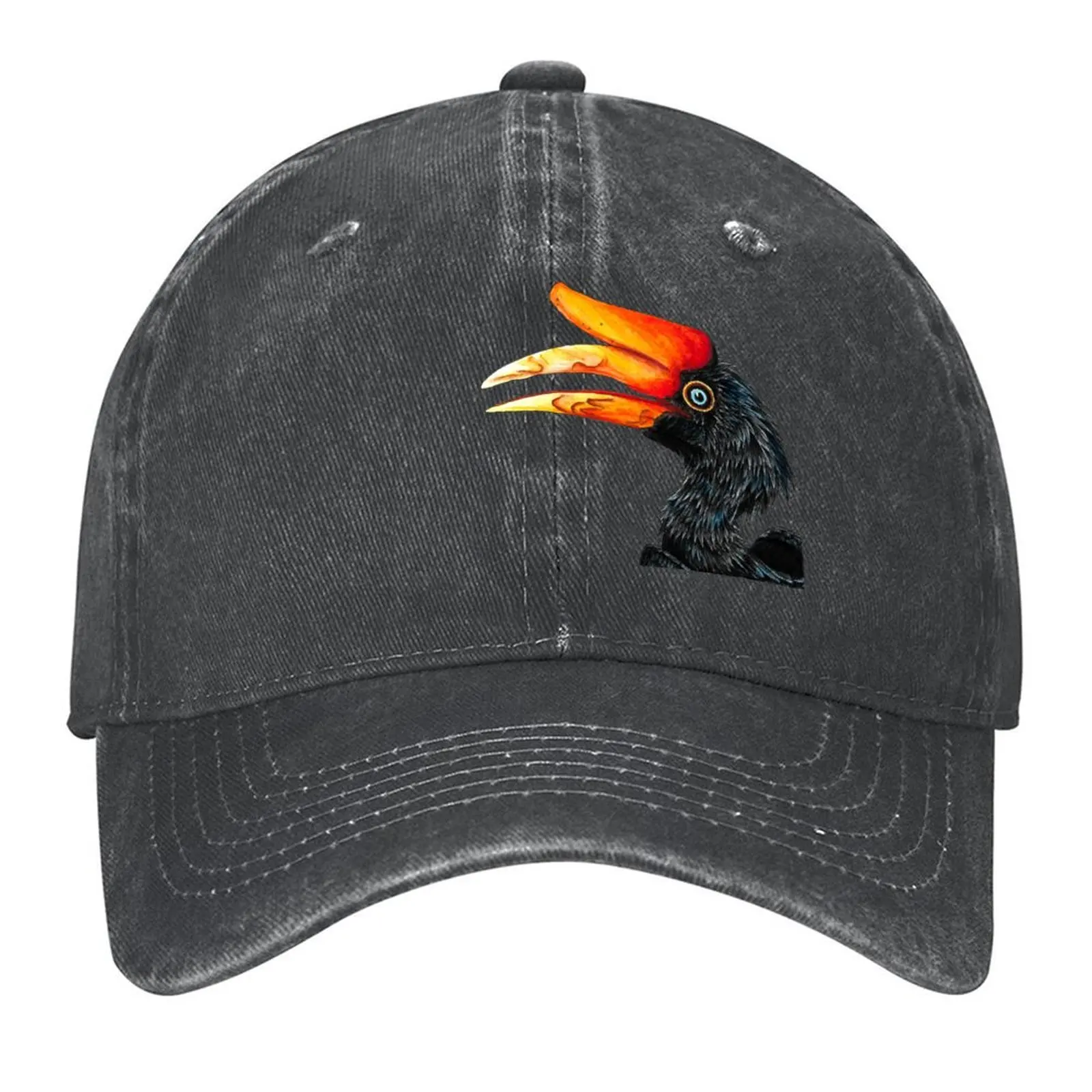 

Rhinoceros hornbill bird - ink and watercolour Baseball Cap Ball Cap winter hats for men sun caps Luxury Woman Men's
