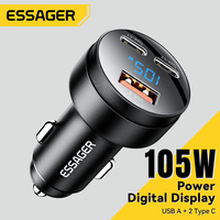 Essager 105W USB C Car Charger Quick Charge QC4.0 3.0 SCP PPS PD3.0 USB Type C Fast Charging For iPhone15 14 13pro Xiaomi Huawei