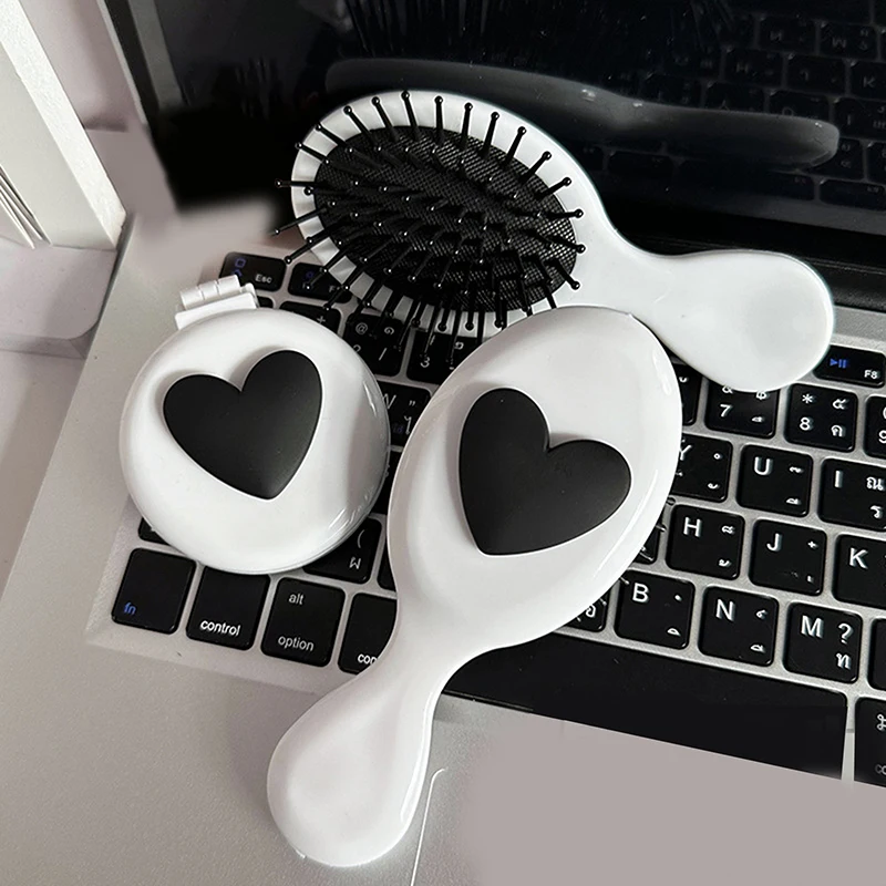 Portable Anti-Static Hair Comb Hair Salon Hairdressing Massage Folding Hair Brush Cute Air Cushion Comb Travel Girl Hair Combs image 3