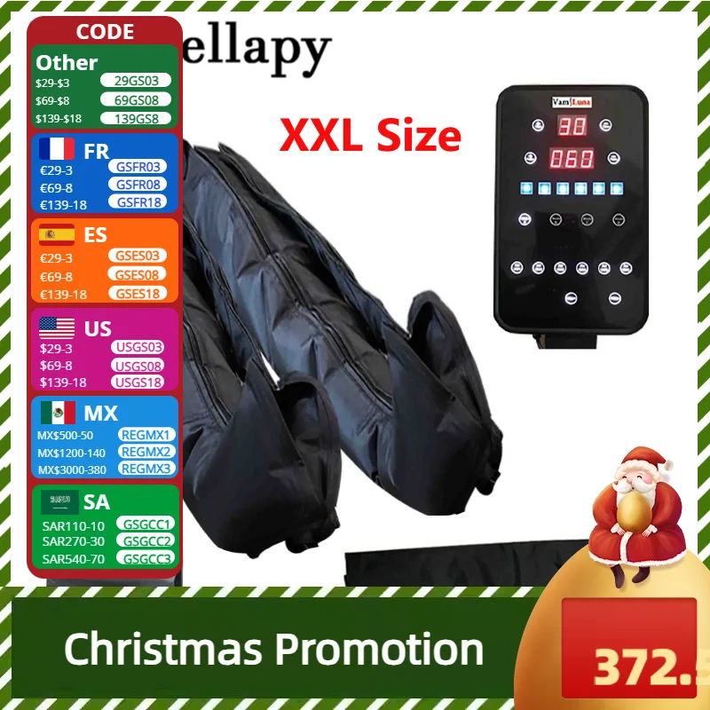 XXL Size Full Set Air Compression Leg Massage Pressotheray Recovery Boot Sequential Compression Device Blood Circulation Machine