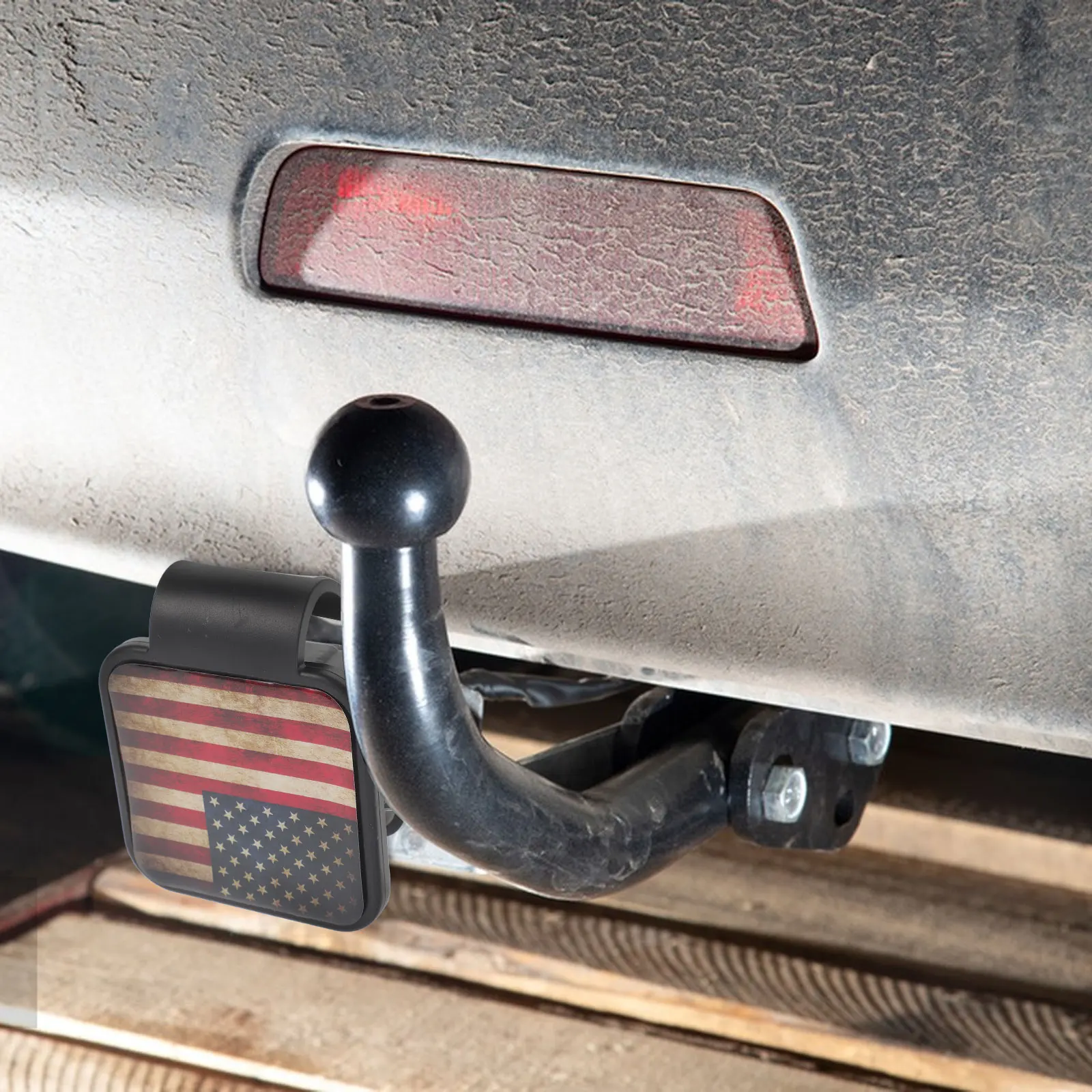 

Trailer Hitch Cover Tow Hitch Dust Plug Silica Gel 2 Inch Easy Install Scratch Collision Protection Universal Fit for Cars