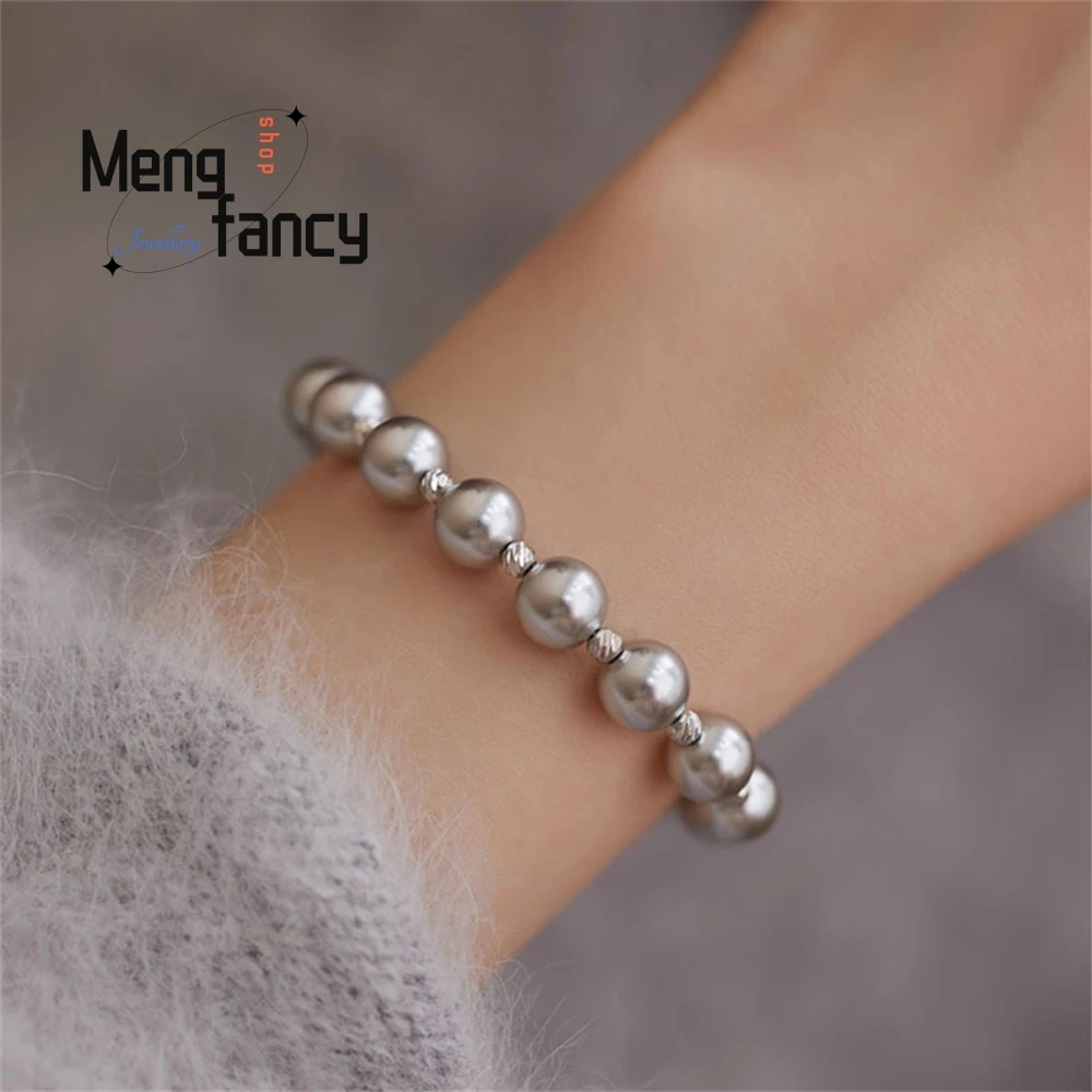 

S925 Silver-Gray Shijia Pearl Beaded Bracelet For Women, A High-End, Niche And Simple New Chinese-Style Bracelet And Accessory