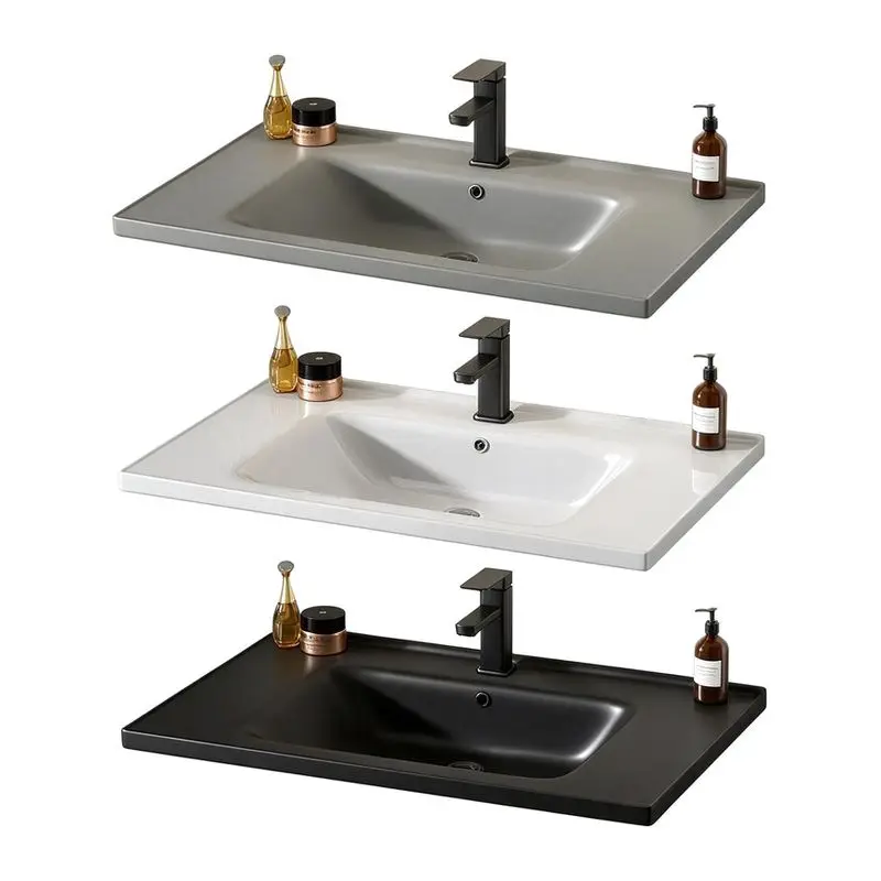 Ceramic Semi-embedded Wash Basin, Bathroom, Balcony, Single-hole Wash Basin, Under-counter Wash Table