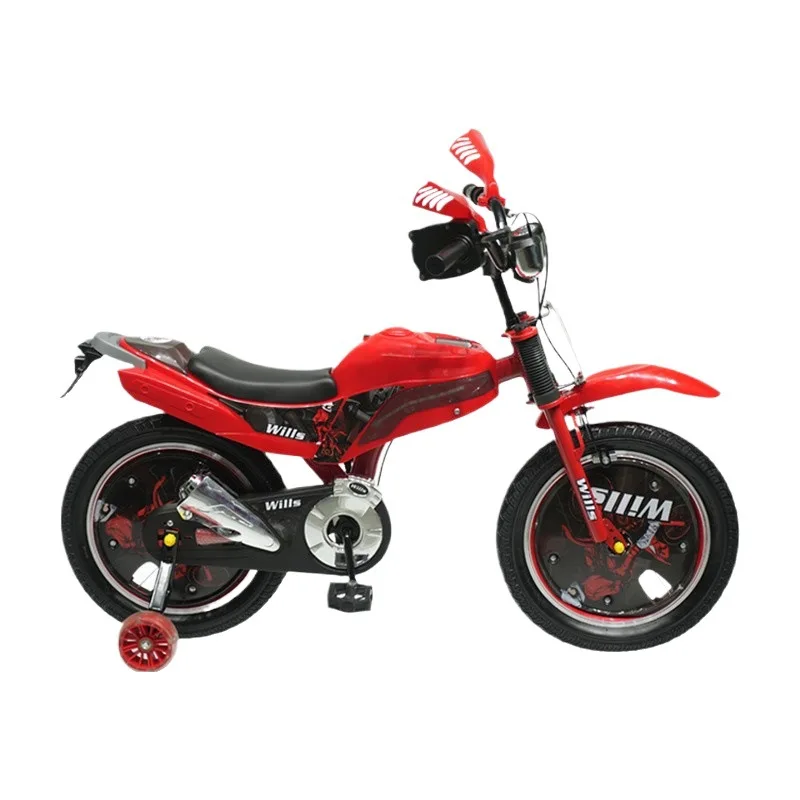 

Motorcycle style children's pedal bicycle New 16-inch men's and women's children's bicycle