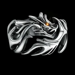 Simple Fashion Trend Dragon Ring Adjustable Opening Hip Hop Ring Men's Retro Jewelry Accessories Anniversary Jewelry Ring Gift