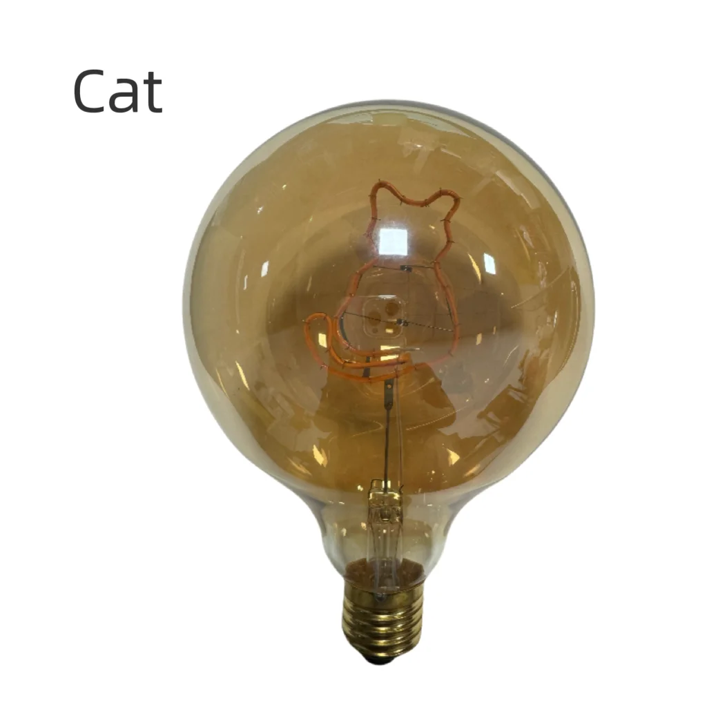 Edison Light Bulb Soft Filament Light G125 LOVE HOME Cat 220V Personalized Creative Letter Light Warm Yellow Decorative Lamps