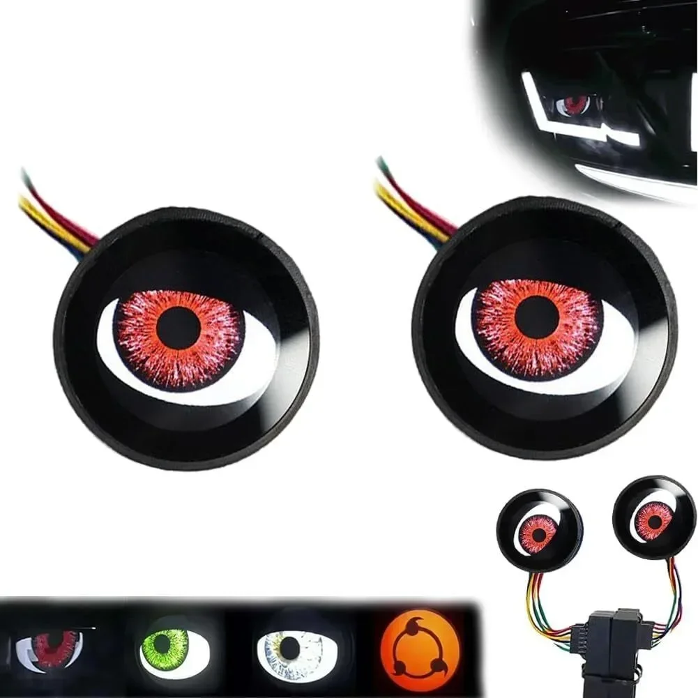 

2Pcs 12V Universal 4 Models Dynamic Car Devil Eye Headlights WiFi Control Light