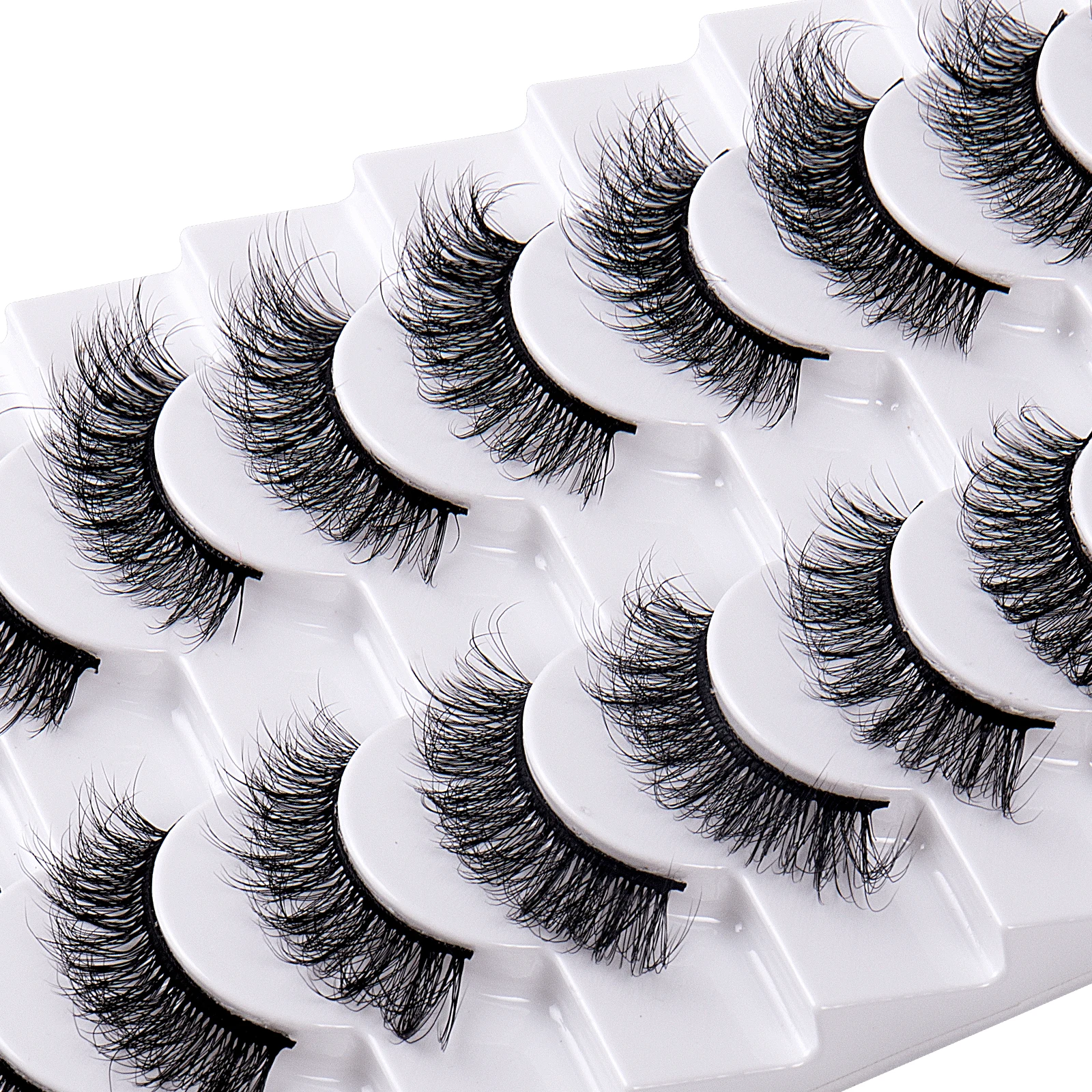 NEW Cat Eye Fluffy lashes Faux Mink Eyelashes Long 5/9 Pairs Fluffy Mink Lashes drammatico Volume lashes Extension Makeup