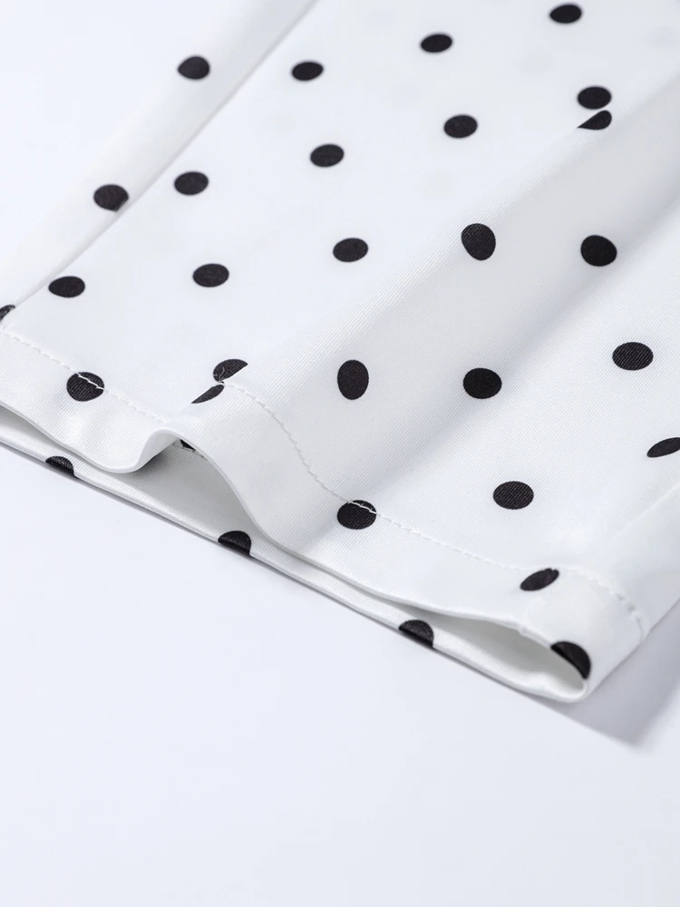 Polka Dot Halter-Korsett-Top, Dreiviertel-Hosenanzüge für Damen, sexy U-Ausschnitt, ärmellos, rückenfrei, Schnür-Tops, Etui-Hosen-Outfits – Detail 9