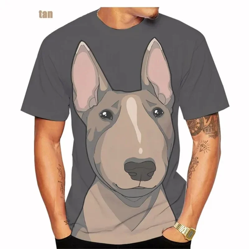 New Fashion Bull Terrier 3D Printed Men And Women T-shirt Casual Dog Bull Terrier Streetwear Harajuku Short-Sleeves Size XS-6XL