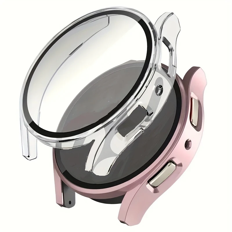 2pcs Screen Protector Case for Samsung Galaxy Watch 7 6 5 4 40mm 44mm Matte Hard PC Case+Tempered Glass Protective Cover Bumper