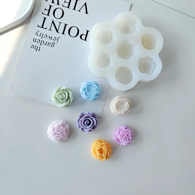 

Flower Rose Peony Silicone Mold Aroma Candle Plaster Ornaments Handmade Soap Mould