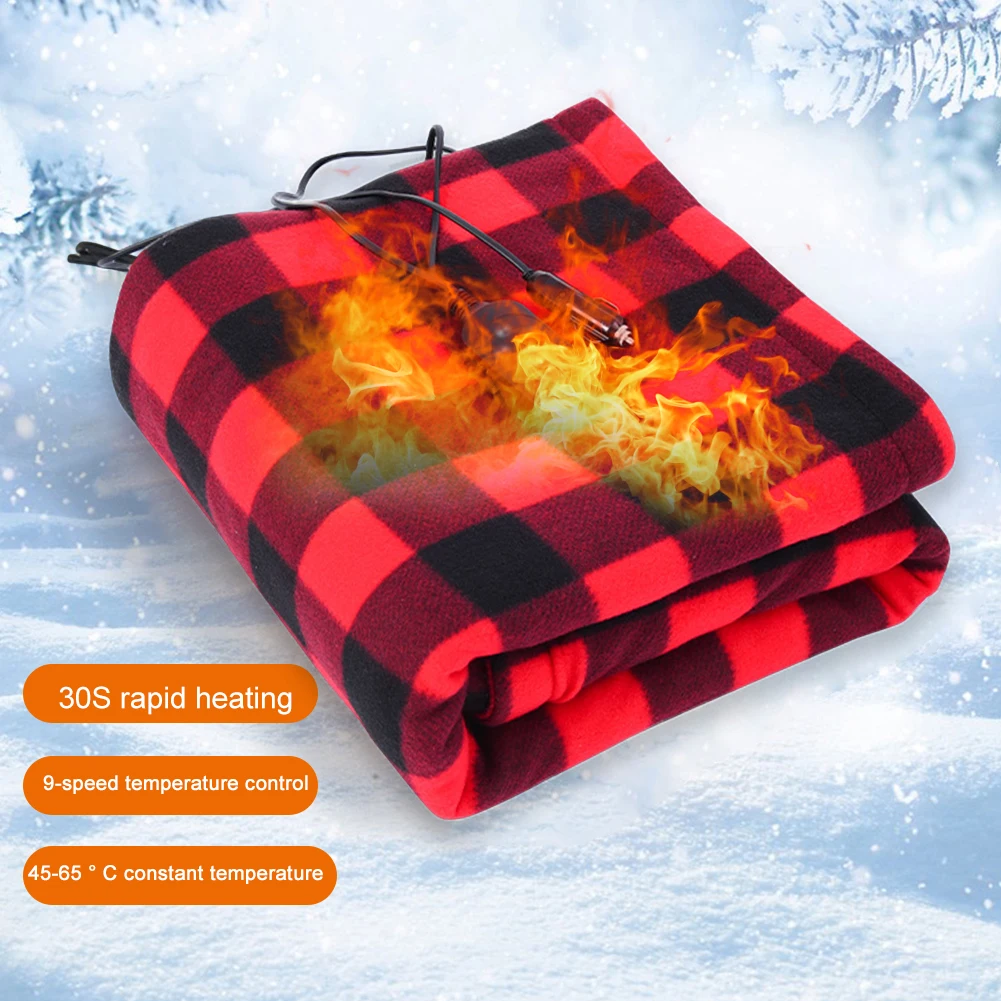 

Car Electric Heated Blanket Body Warmer Blanket Fast Heating 12V Heated Blanket Mattress 9 Adjustable Temperature for Winter