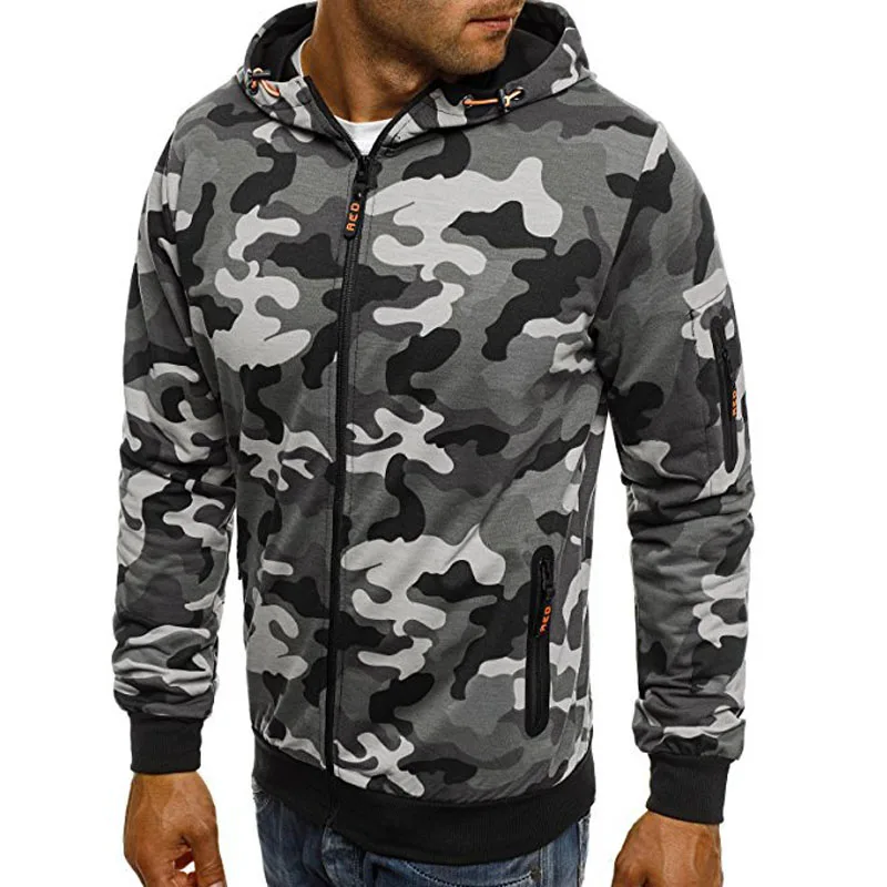 

2023 Mens Sweatshirt Casual Camouflage Hooded Coat for Spring Autumn Male Streetwear Hoodies Cardigan Sportswear MY766