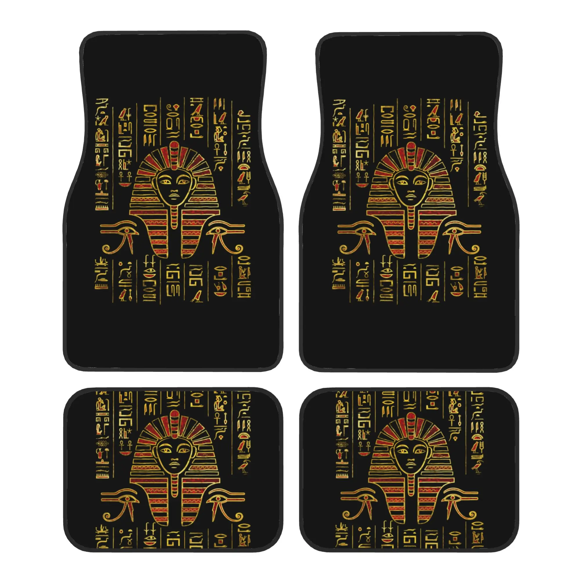 

Crystal Velvet Car Floor Mats 4 Pcs Rugs Egyptian Sphinx On Hieroglyphics Hieroglyphs Universal Car Front Rear Carpets Foot Mats