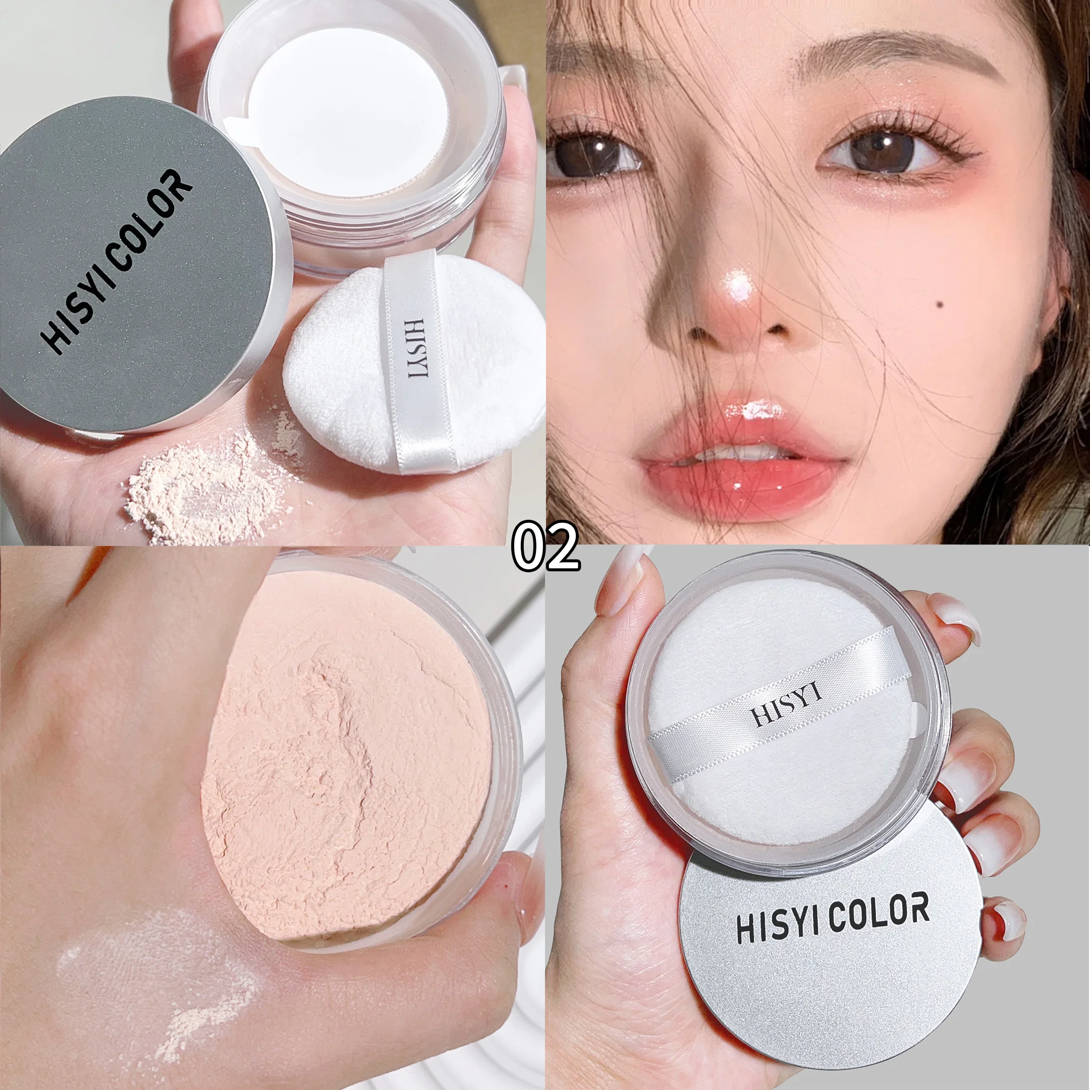 Exquisito polvo de miel transparente, polvo suelto, acabado mate, duradero, resistente al agua, al sudor, sin pelar, polvo suelto para fijar el maquillaje