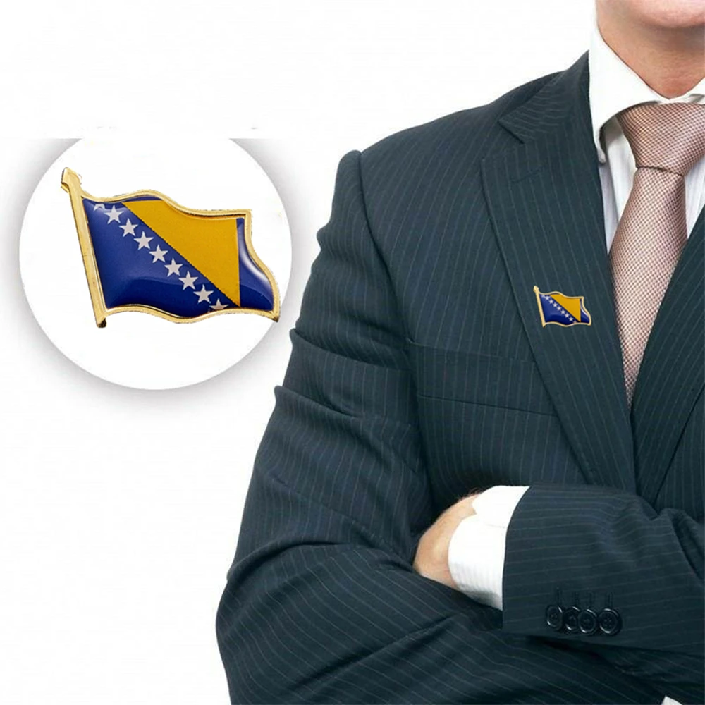 Bosia i Herzegovina Macha flagą kraju Broszka Odznaka Krawat Klapa Metalowa broszka Szpilka Ozdoby dekoracyjne — zdjęcie 7