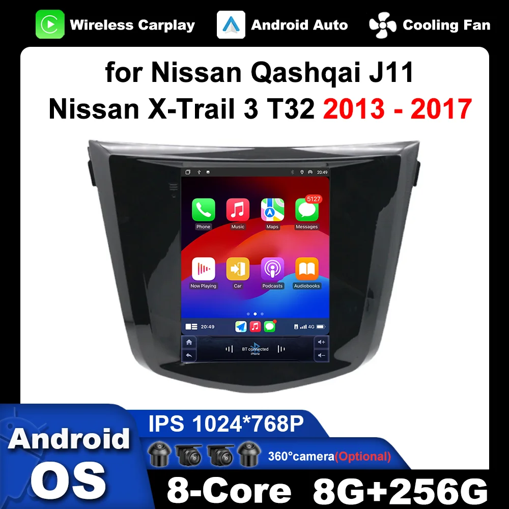 GPS Navi Car Radio Multimedia Player 9.7 '' For Nissan Qashqai J11 Nissan X-Trail 3 T32 2013 - 2017 Android OS Wireless Carplay