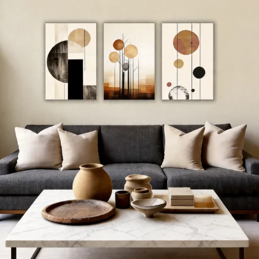 #Norse Simple Modern Geometry Abstract Canvas Living Room Decorative Painting Morandi Color Restaurant Wall Mural Art Hanging