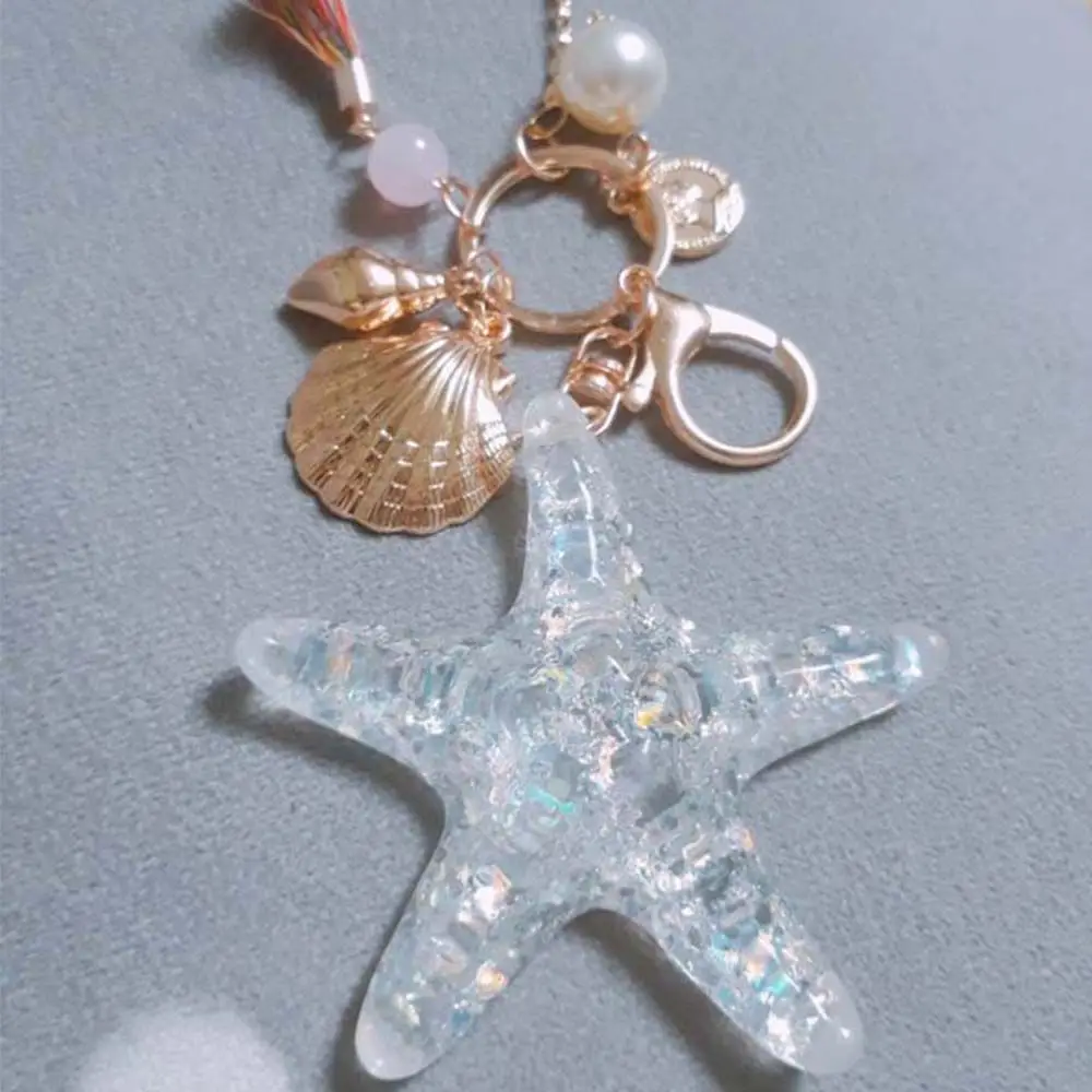 Women Gift Pearl Shell Accessories Pendant Key Chains Starfish Keychain Shell Keychain Key Ring