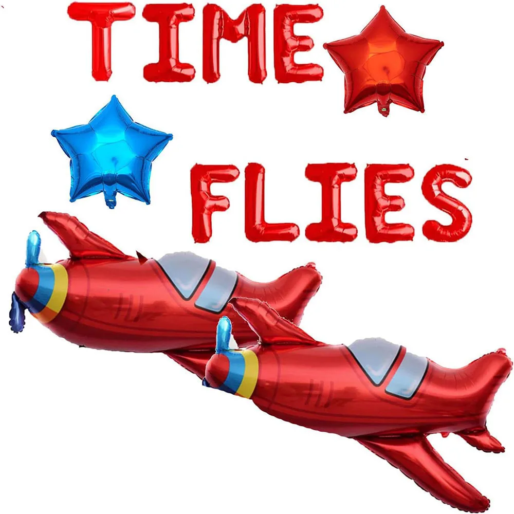 بالونات كبيرة حمراء اللون لتزيين الحفلات ، طائرة ، طائرة هليكوبتر ، طيار ، موضوع المغامرة ، عيد ميلاد ، أحمر #1