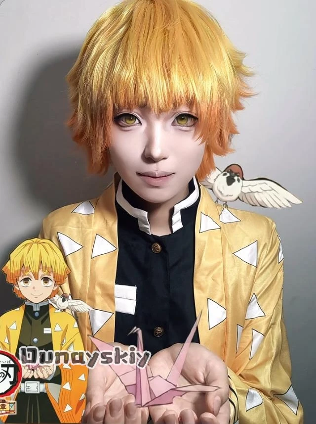 Аниме Demon Agatsuma Zenitsu Косплей Костюм {Kisekiya}Женщины Slayers Кимоно Униформа Хэллоуин Рождественская вечеринка одежда