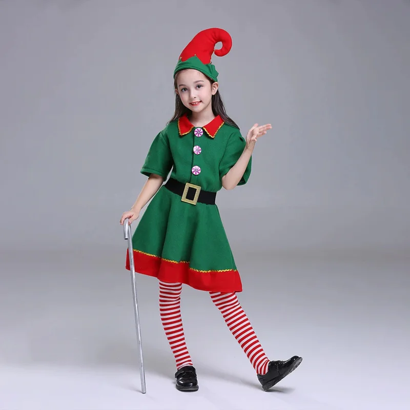 Рождественский костюм эльфа для взрослых и детей, одежда для представлений, универсальный подарок на рождественскую вечеринку для мужчин и женщин