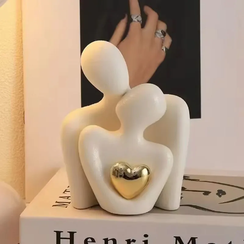 1Pc  Love Embrace Statue Romantic Ornament Couple Set Bedroom Interior Decoration Valentine's Day Gift