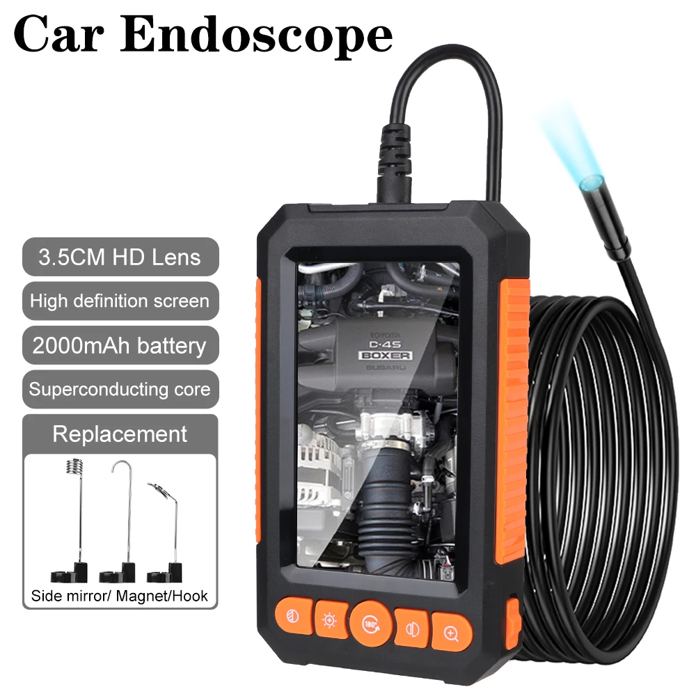 Camera Tester Car Repair tool Car Pipe Sewer Inspection Borescope Digital Inspection Endoscope IP67 Waterproof 4.3 HD IPS Screen