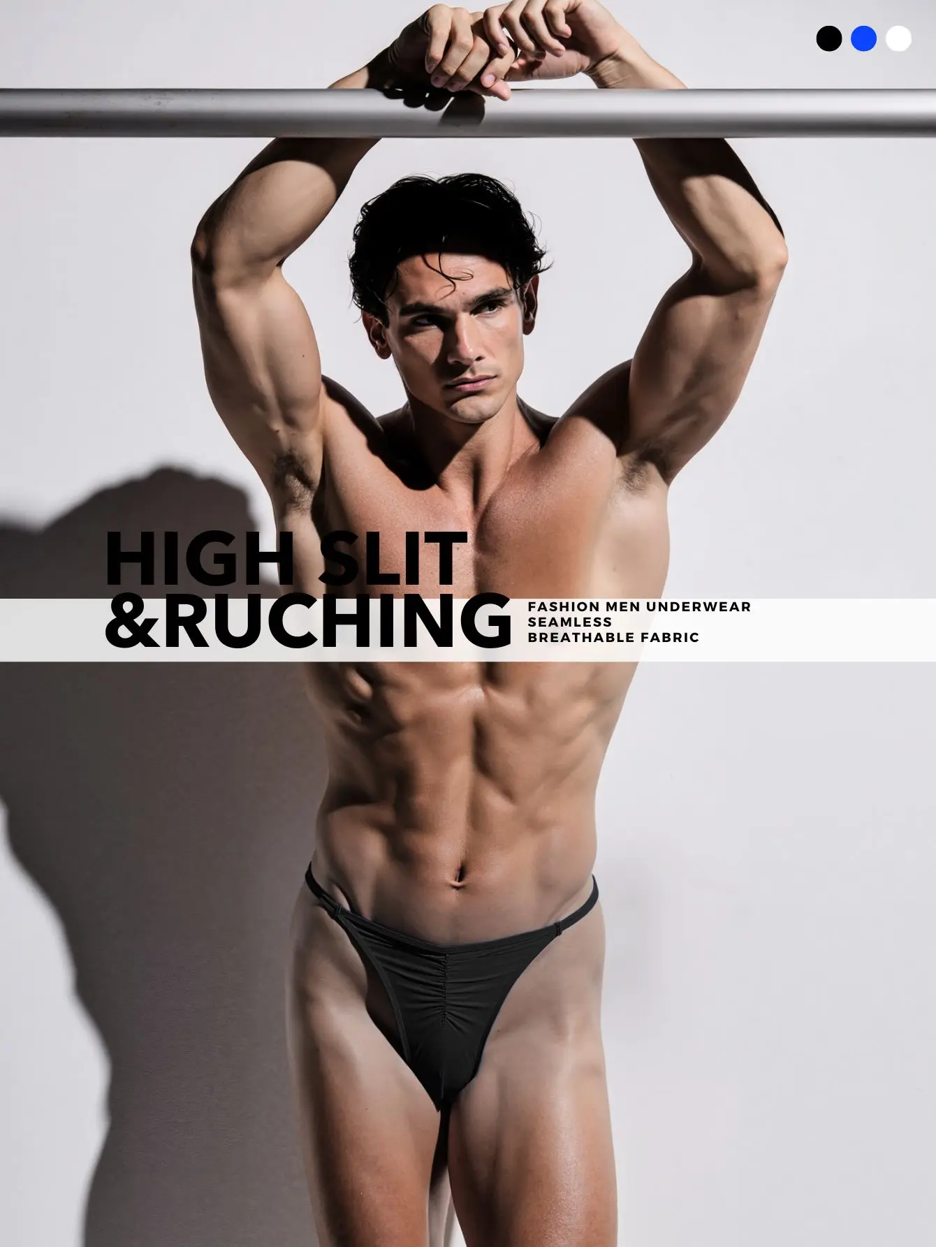 1pc Men's High Slit Ruching Thong Ice Silky Smooth Semi Sheer Ultra Sexy Soft No-Stick Assorted Colors Casual Men Underwear