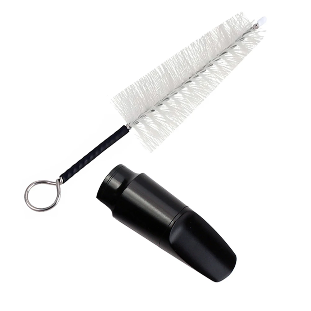 

Cleaning Whistle Brush Set Saxophone Mouthpiece with Cleaner Black for Music Instrument