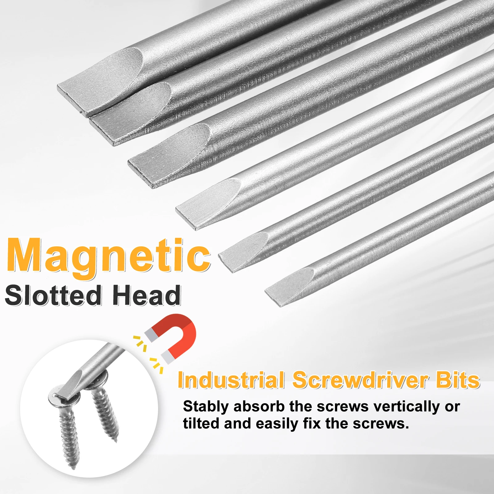 2/4/8pcs Slotted Screwdriver Bits 6mm Slotted Tip SL2/SL2.5/SL3/SL4/SL5/SL6 1/4
