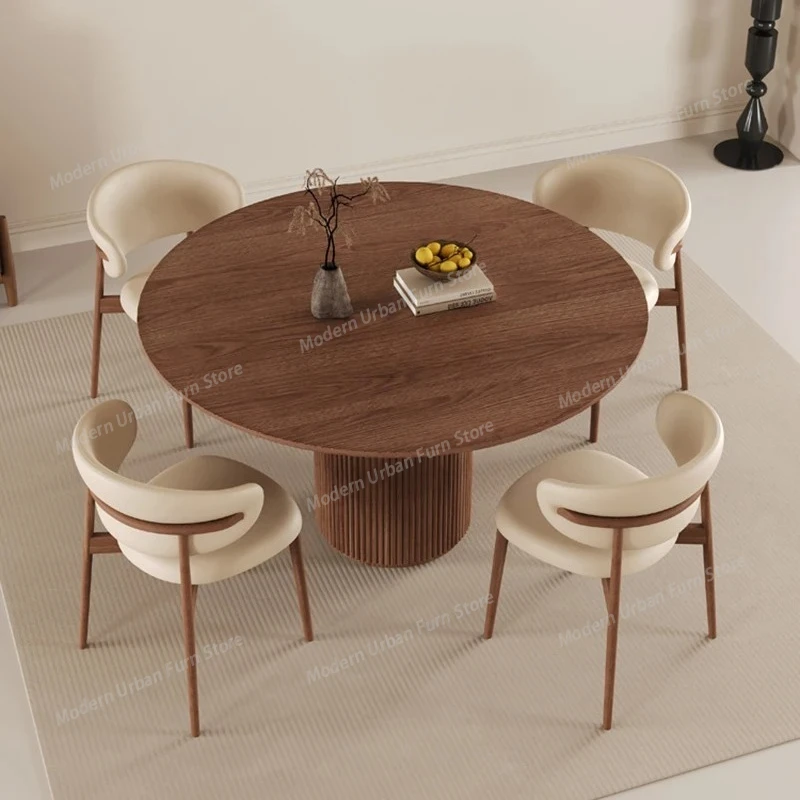

Nordic Wabi-sabi Dining Tables Modern Living Room Black Kitchen Round Table Luxury Dining Room Furnitur Mesas Redondas FYDT