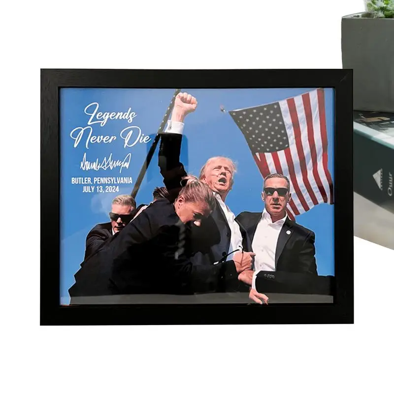 Framed President Pictures Assassination Attempt Never Surrender Photograph July 13 2024 President The Warrior Photo Keep